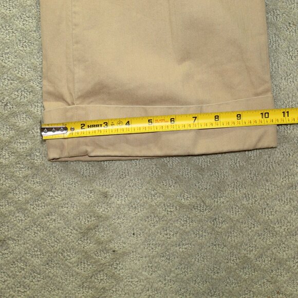 Vintage Gap Stretch Women's 4 Tan Tone on Tone Striped Wide Leg Cuffed Pants - Picture 5 of 7